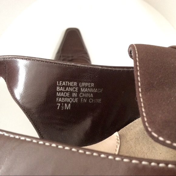 Anne Klein dark brown leather slingback heels - Picture 5 of 5
